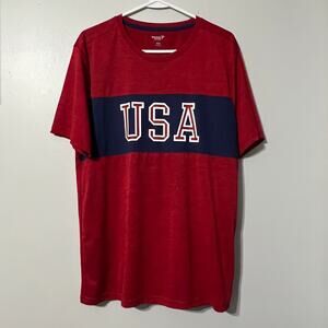 Old Navy Active USA Shirt Mens L Red Athletic Tee Go Dry Patriotic Graphic